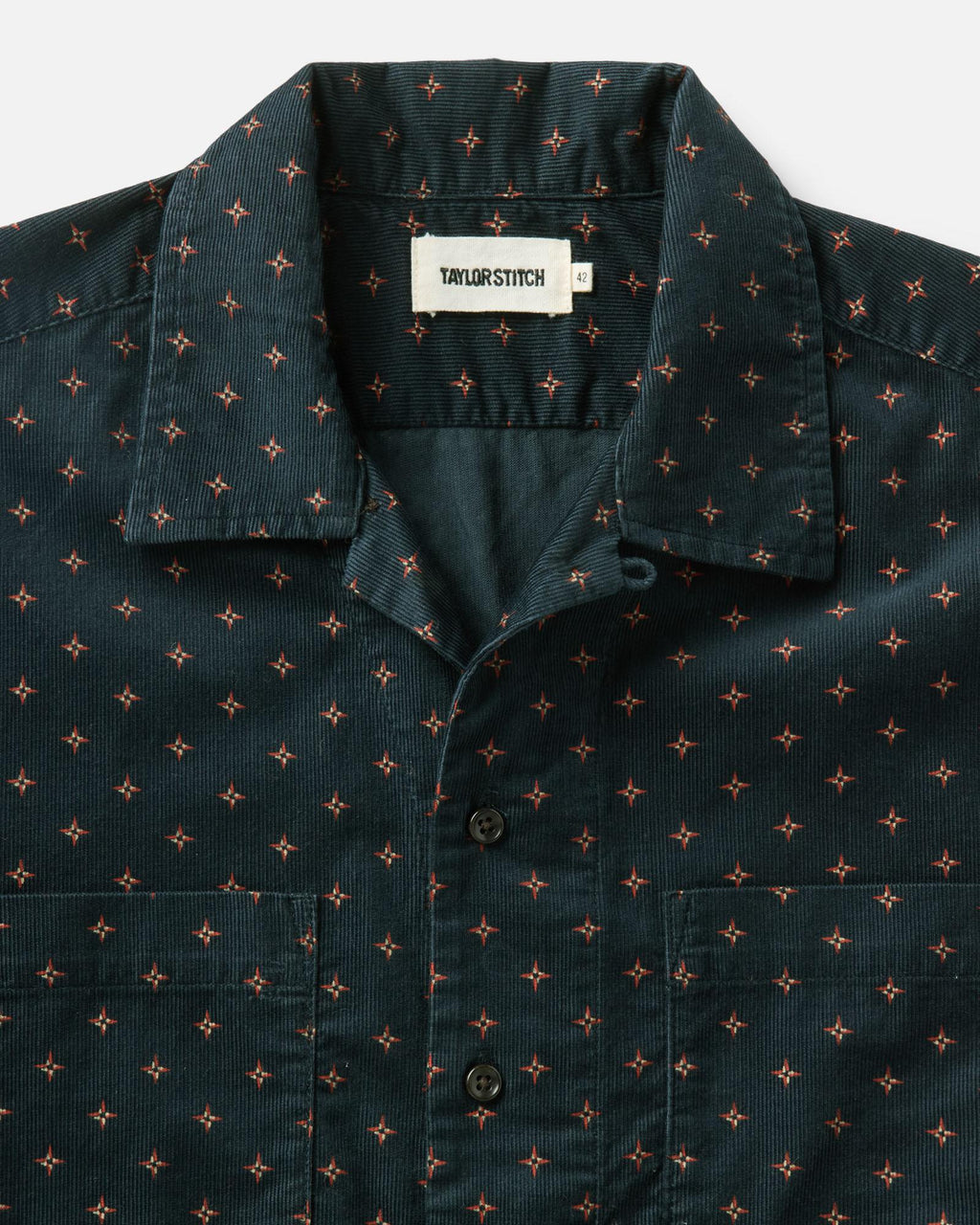 The Conrad Shirt in Navy Pigeon Foulard Pincord